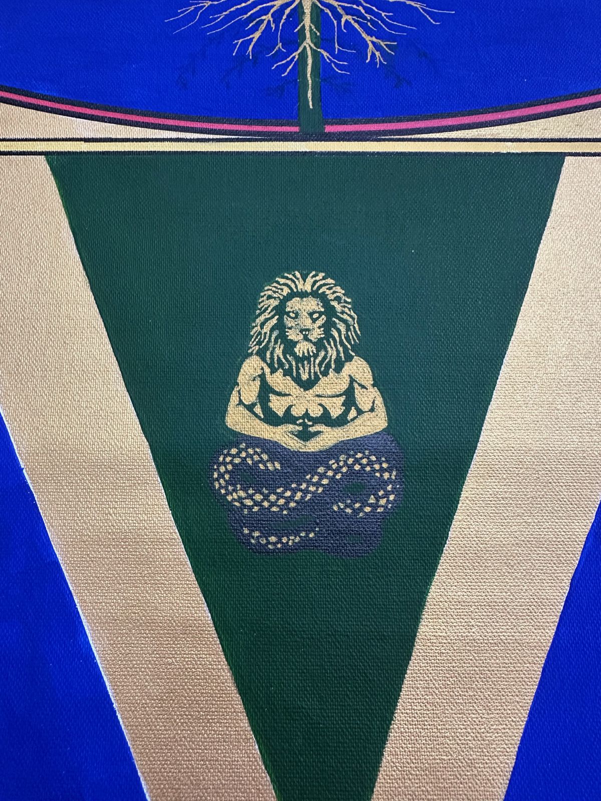 Detail — Abraxas, the lion-headed serpent